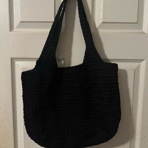 The Sak Black Crochet Shoulder Bag